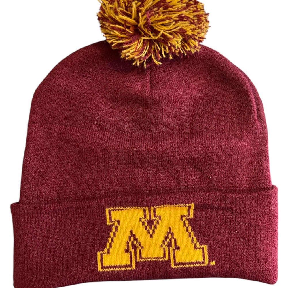 Maroon and Gold Minnesota Golden Gophers Beanie with Pom Pom